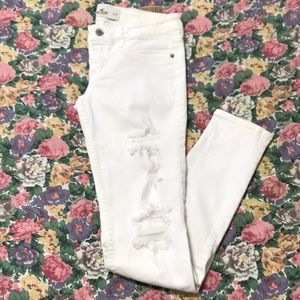White Distressed Hollister Skinny Jeans